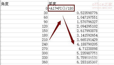弧度与角度换算公式