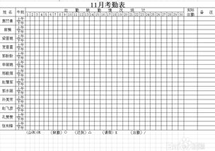 公司员工考勤表样本