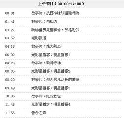 电影频道节目表