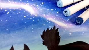 马克笔画星空教程