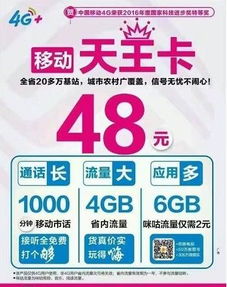 移动天王卡一个月多少流量？