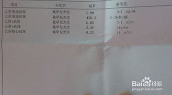 乙肝五项对照表