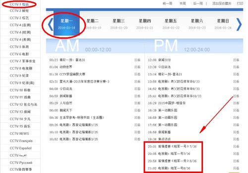 央视6套节目表一周节目表