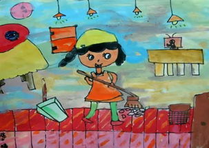 劳动主题画儿童画