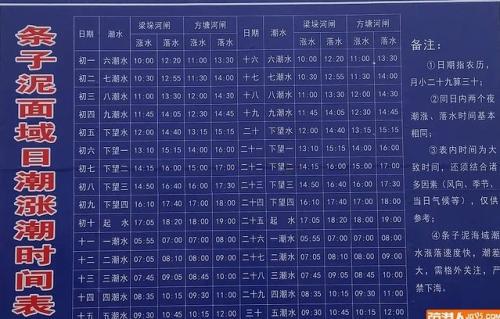 本地潮汐时间表