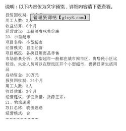 金点子创业项目有哪些？