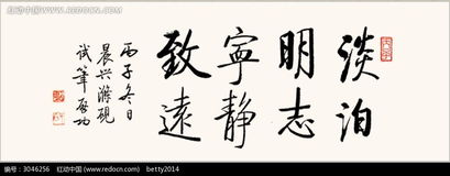 淡泊明志宁静致远书法,淡泊明志宁静致远书法作品